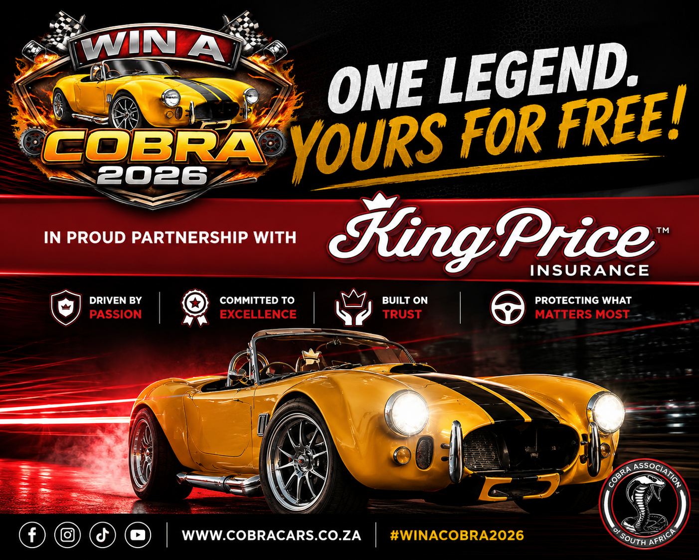 King Price × Win a Cobra 2026 — Cobra Association partner